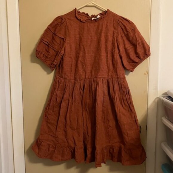 Universal Thread Dresses & Skirts - Rust Colored Ruffled Prairie Dress